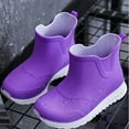 thumbnail image 4 of ZACPNCV Toddler Boys Shoes Rain Boots Water Boots Children Unisex Rain Shoes Soft Shoes Rubble Boots Non Slip Purple 27, 4 of 6