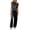 hgg305-Black, variant on Satin Formal Jumpsuits for Women Summer Dressy Mock Neck Elegant Rompers One Piece Wide Leg Pants with Pockets