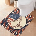 thumbnail image 2 of Yayeee Bath Rug for Bathroom Floor Non Slip Rectangle Fluffy Soft Absorbent Mat, 16"x24", Baseball Pattern, 2 of 7