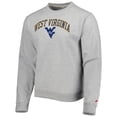 thumbnail image 2 of Men's League Collegiate Wear Heather Gray West Virginia Mountaineers 1965 Arch Essential Lightweight Pullover Sweatshirt, 2 of 3