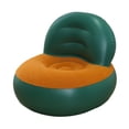 thumbnail image 3 of Sofá inflable individual en forma de L, portátil y grueso. naranja y verde, 3 of 9