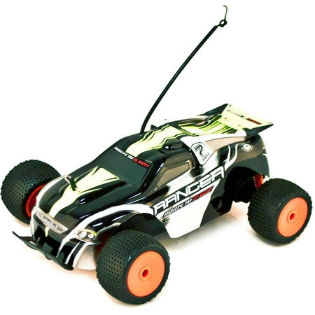 Aleko 1/18 Truggy 27MHz AAA Battery Remote Control Car, Black