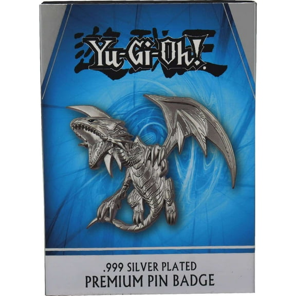 Yu-Gi-Oh! Limited Edition .999 Silver Plated Pin Badge | Blue Eyes White Dragon