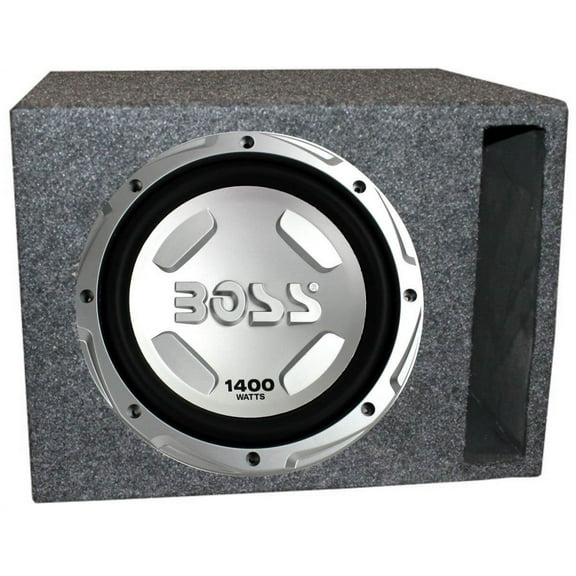 Boss Chaos 12" 1400W Car Subwoofer and Single 12" Vented Slot Sub Enclosure Box