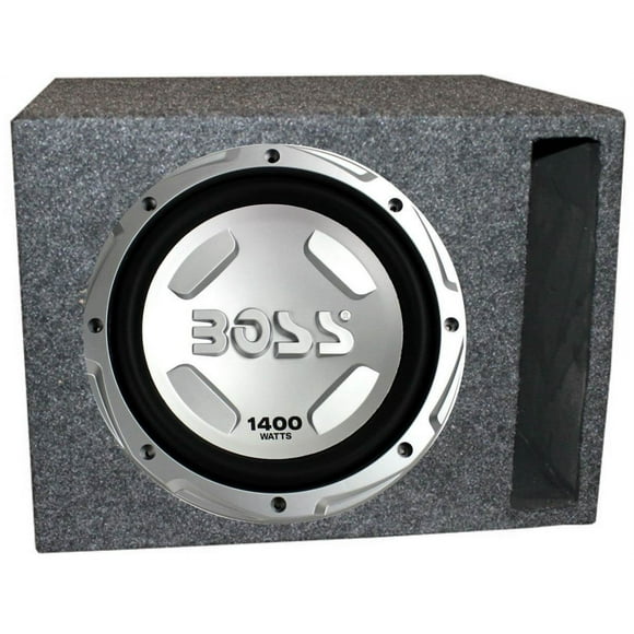 Boss Chaos 12" 1400W Car Subwoofer and Single 12" Vented Slot Sub Enclosure Box