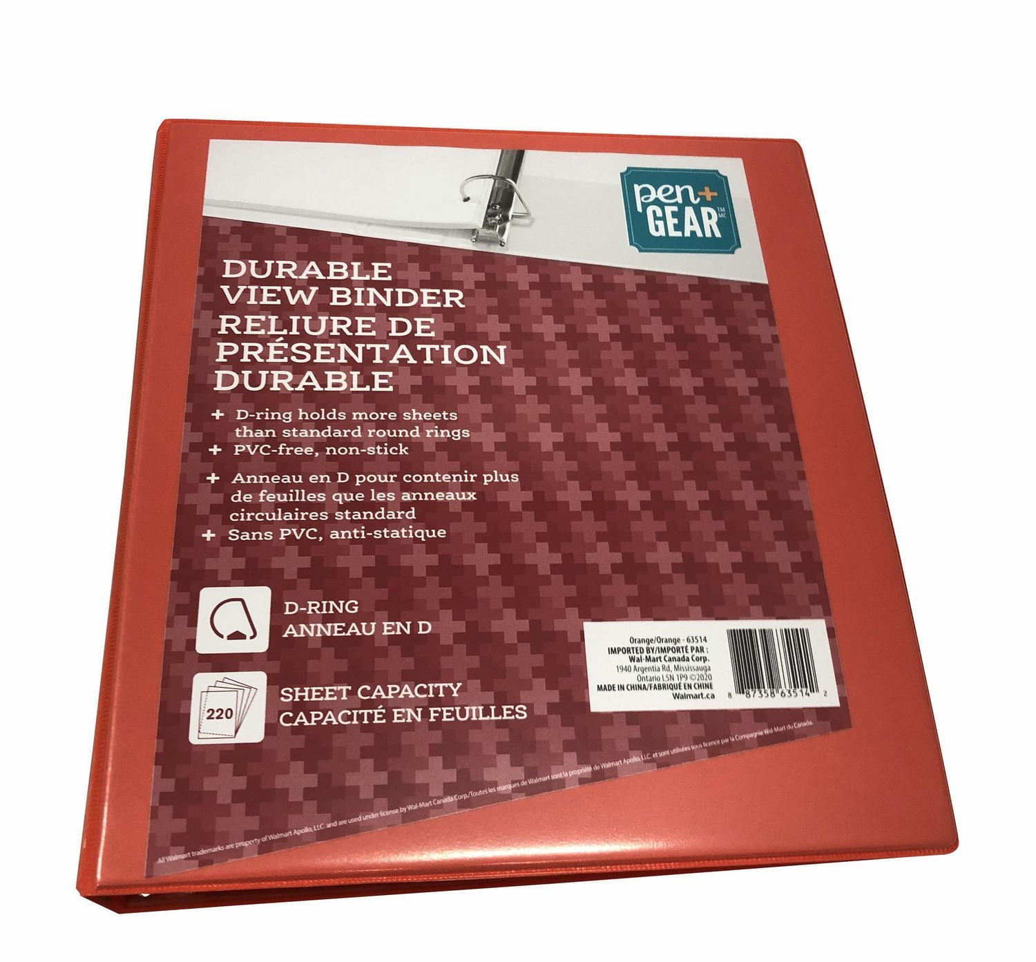 PEN+GEAR DURABLE VIEW 1` FASHION BINDER ORANGE