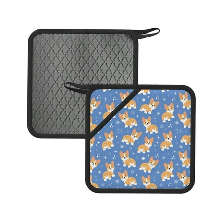 

Matuu Corgi for Square Silicone Anti-hot Pad for Kitchen Potholders Hot Dishers Spoon Holder
