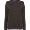 thumbnail image 5 of Henbury - Jersey de punto fino con cuello en V para mujer (Gris piedra), 5 of 5