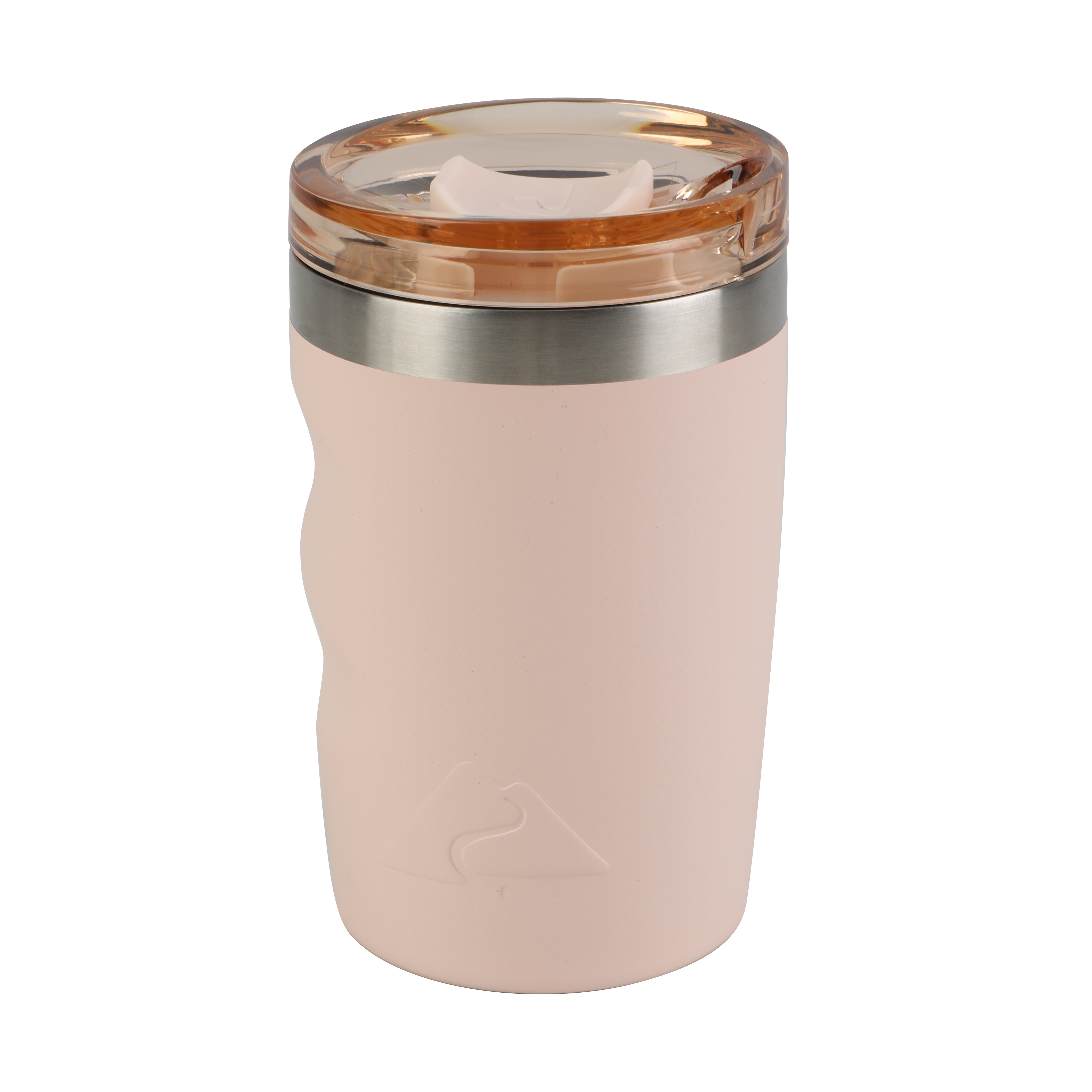 Termo de viaje aislado de acero inoxidable de 12 oz con revestimiento cerámico y tapa deslizante, color durazno escarchado 7