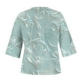 thumbnail image 5 of Blczomt Tops for Women V Neck 3/4 Sleeve Spring Summer Shirt Casual Blue Formal Dressy Women Blouses, 5 of 5