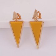 Gold Color Zin Alloy Geometric Clip on Earrings for Women Party Prom Luxury Hypo-Allergenic Ear Clip