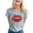 thumbnail image 1 of Cathalem T-Shirts Courts Basiques Décontractés pour Femmes à Manches Courtes Doublés Amincissants, Gris m, 1 of 5