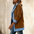 thumbnail image 7 of Warop Women's Sweatshirt with Denim Panel Lapel Button Long Sleeve Casual Outwear Top for Daily and Street, 7 of 7