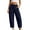 Navy, variant on Vhkiploz Plus Size Wide Leg Pants for Women's Drawstring High Stretchy Waist Joggers Solid Hiking Running Vacation Trousers