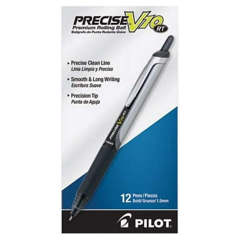 Precise V10RT Roller Ball Pen, Retractable, Bold 1 mm, Black Ink, Black Barrel, Dozen Precise V10RT Roller Ball Pen, Retractable, Bold 1 mm, Black Ink, Black Barrel, Dozen