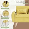 thumbnail image 3 of Walsunny Small Modern Loveseat Sofa, Upholstered Fabric Love Seat with Linen Cushions, Compact and Stylish for Small Spaces, Living Room, Bedroom, Office，Yellow, 3 of 8