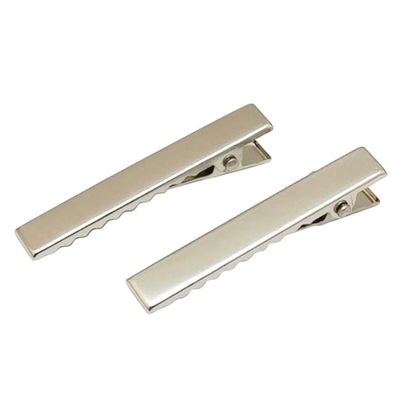 50pcs Prong Hair Clips Alligator Hair Clip DIY Hair Jewelry Craft (Silver, 1 3/4" (45mm))