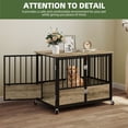 thumbnail image 6 of Uforic 38-Inch Wooden Dog Crate Furniture with Wheels and Double-Doors,Dog Kennel,Dog Cage for Indoor - Greige, 6 of 8
