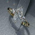thumbnail image 2 of Hitanshu Jewels Marquise Cut Cubic Zirconia Wedding Band Ring for Her 14K Yellow Gold Finish, 2 of 5