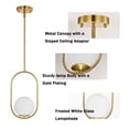 thumbnail image 4 of Gold Pendant Lights Fixture 5.9'' Globe Opal Glass Shade Mid Century Pendant Lighting For Kitchen Island Dining Room, 4 of 8
