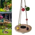 thumbnail image 3 of Stand Toy Feeder with Wooden Platform Watering Food Dish Stainless Steel Food Dispenser for Cockatiels Macaws Outdoor Budgie , Braided Ball, 3 of 8