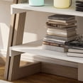 thumbnail image 4 of Furniture of America Beniford Modern 33.75 in Metal Portable Leaning & Ladder Desk, Drawer Included, White/Brown, 4 of 6