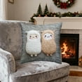 thumbnail image 6 of Lilixerw 18 x 18 inch Soft Alpaca Plush Pillow Cover,3D Embroidery-Style Cute Animal Pattern,Short Pile Fake Fur Cushion Cover for Sofa Bedroom Home Room,Multicolor, 6 of 6