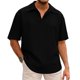 thumbnail image 1 of Camisas de Lino de los Hombres Casual V-Cuello de Manga Corta para las Vacaciones de la Playa, Poliéster Cómodo Regular Ajuste de los Hombres Camisas Casuales, 1 of 7
