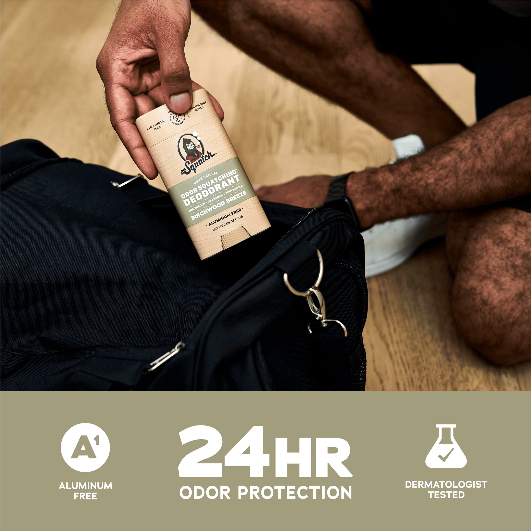 Dr. Squatch Natural Men's Deodorant - Odor-Squatching Aluminum Free - Birchwood Breeze (2.65 oz)