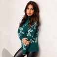 thumbnail image 2 of Chandail de Noël pour Femme Imprimé Cardigan Chaud Duveteux Décontracté Tricot Torsadé Chandail Mode Mi-Long Fermeture Manteau Blouse à Col Rond, 2 of 7