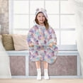 thumbnail image 7 of FORMRS Wearable Blanket Hoodie with Sleeves for Kids Cozy Flannel Sweatshirt, Watercolor Marble Pattern, 7 of 7