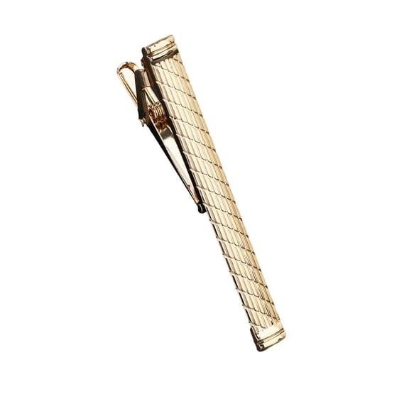 Men Engraved Alloy Tie Clip Wedding Party Brass Golden Necktie Clip Pin Clamp