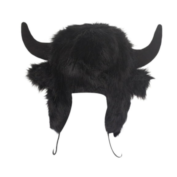 Yunhgft Animal Horn Plush Cap Thermal Fancy Dress Accessory Earflap Cap for Performance