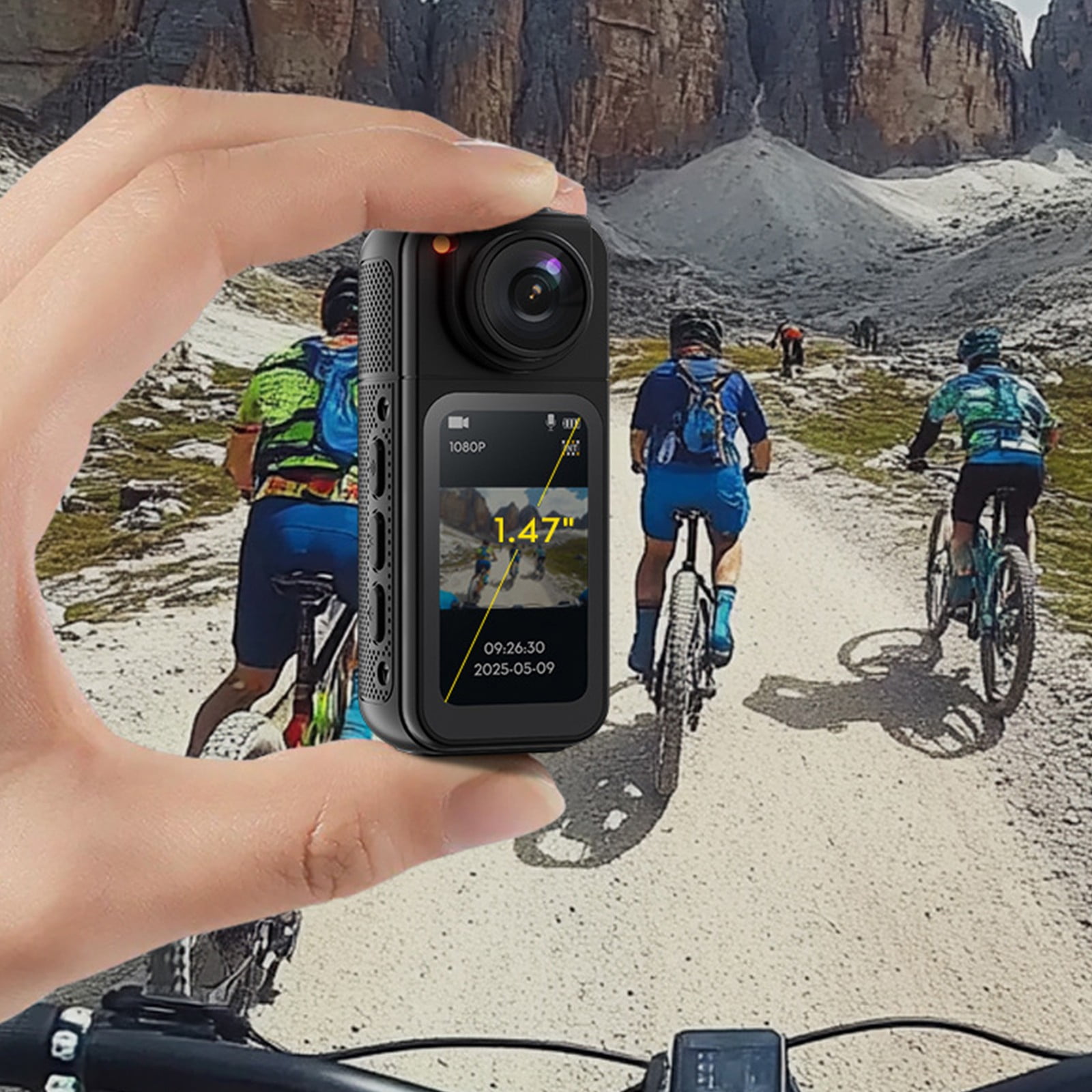 1. 1080P Wearable Action Camera 180° Rotating Lens Video Recorder for Outdoor Sports & Motorcycle Travel