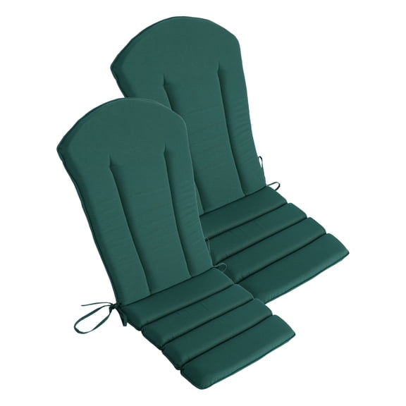 Goodgoods 20" x 50" Outdoor Patio Adirondack Chair Cushions Set of 2 with Straps, Water & Fade Resistant, Dark Green