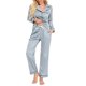 thumbnail image 1 of Ropa gris para el hogar, traje cómodo con pantalones de manga larga, traje de pijama cómodo para mujer, 1 of 5