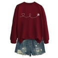 thumbnail image 1 of Chandails à Capuchon pour Femmes Chandail à Capuchon Femme Manches Longues Col Rond Chandail en Molleton Décontracté Imprimé Chandail-Over Haut Tenue Quotidienne T-Shirt Blouse Automne Hiver Vêtements Décontractés Veste, 1 of 2