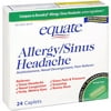 Equate: Antihistamine, Nasal Decongestant, Pain Reliever Allergy/Sinus Headache, 24 ct