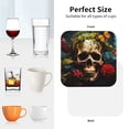 thumbnail image 6 of Fuzoiu Butterfly Flower Plant Skull Print Leather Coasters Set,Drink Coasters Set of 4,for Tabletop Protection, Durable PVC Coasters,Home Décor and Housewarming Gift-Square, 6 of 6