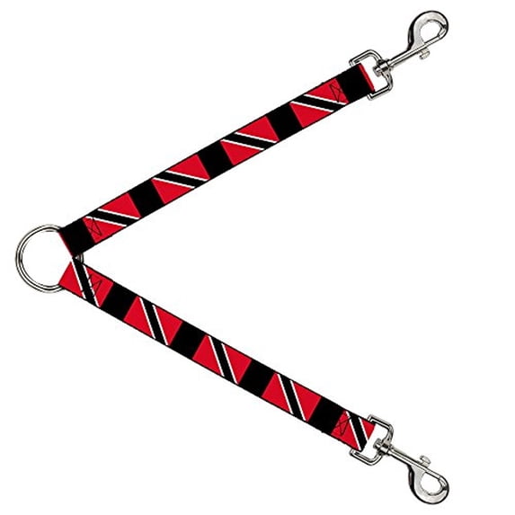 Buckle-Down Leash Splitter - Trinidad & Tobago Flags Black Block - 1" Wide - 30" Length