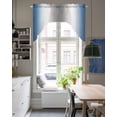 thumbnail image 4 of Blue Grey Swag Valances for Windows, Small Curtains Drapes, Gray Farmhouse Modern Rustic Kitchen Window Curtains Over Sink Rod Pocket Window Treatment Valance for Bedroom/Bathroom 56"x36", 4 of 5