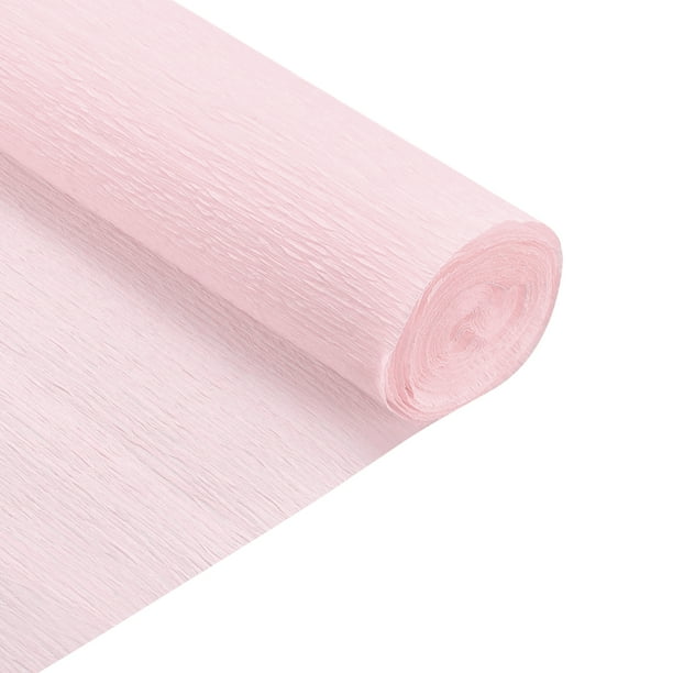 Rollo de papel crepé Uxcell Decoración de papel crepé de 6.9 pies de largo y 20 pulgadas de ancho Rosa claro
