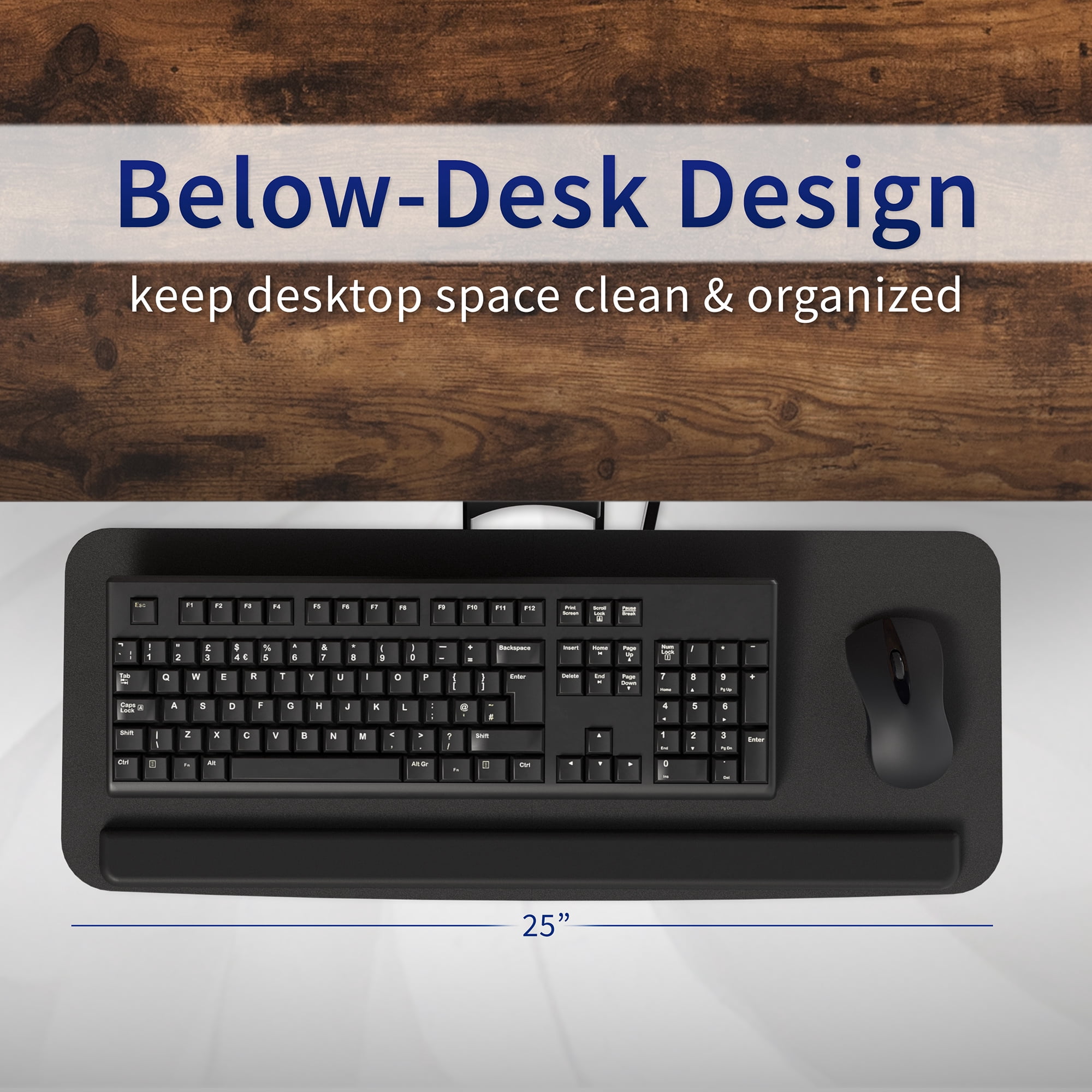 VIVO Adjustable Computer Keyboard & Mouse Platform Tray Under Table Desk Mount