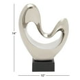 thumbnail image 4 of 10" x 14" Silver Polystone Heart Abstract Sculpture with Black Base, by DecMode, 4 of 12