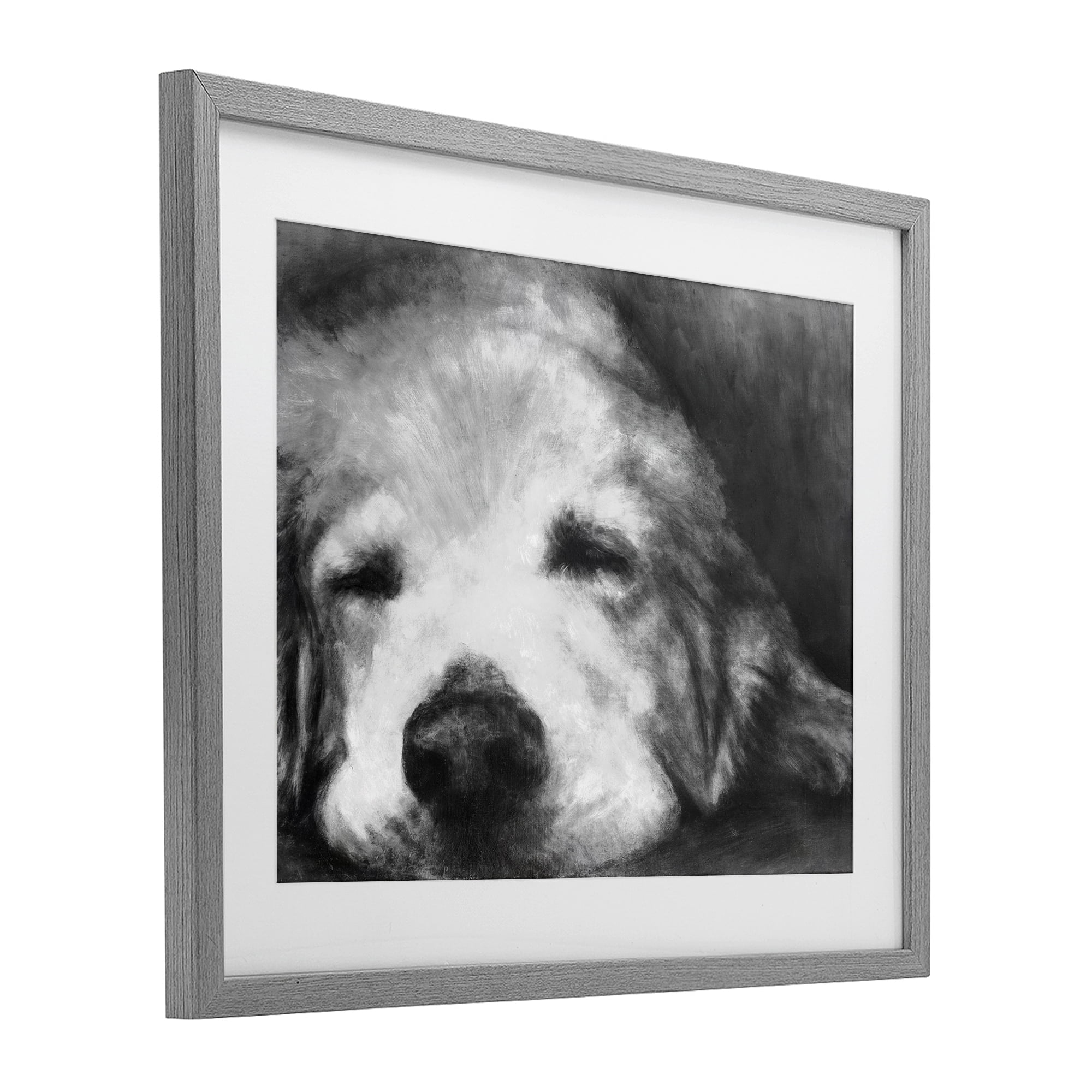 Stupell Industries Monochrome Dog Day Afternoon Gray Framed Print Under Glass, design by Walt Johnson