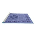 thumbnail image 2 of Ahgly Company Machine Washable Indoor Rectangle Medallion Blue Traditional Area Rugs, 4' x 6', 2 of 4