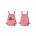 thumbnail image 2 of BemeyourBBs Newborn Baby Girl Boy 4th of July Outfit Independent Day Patriot Clothes Knit Sweater Romper Overalls Flag Sleeveless Bodysuit Jumpsuit Infant Baby Girl Boy Summer Clothes, 2 of 9