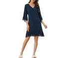 thumbnail image 1 of INSPIRE CHIC Camisón de Encaje para Mujeres Modal Suave con Manga Corta Ropa de Dormir Pijama Noche S Azul Marino, 1 of 6