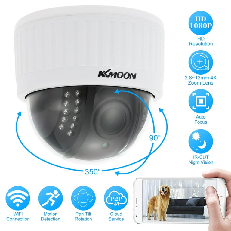 KKmoon 1080P Wireless WIFI Dome PTZ HD IP Camera 22pcs IR