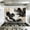 Color 3, variant on Kitchen Backsplash Peel and Stick Wall Murals Black White Peach Blossom Floral Ink Flowers Petals Leaves Removable Mural 35.4"W x 23.6"H, Oil Proof Vinyl Wallpaper for Fireplace & Behind Stove